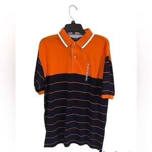 NWT VTG Y2K TOMMY HILFIGER striped Neck Polo Shirt Size L.